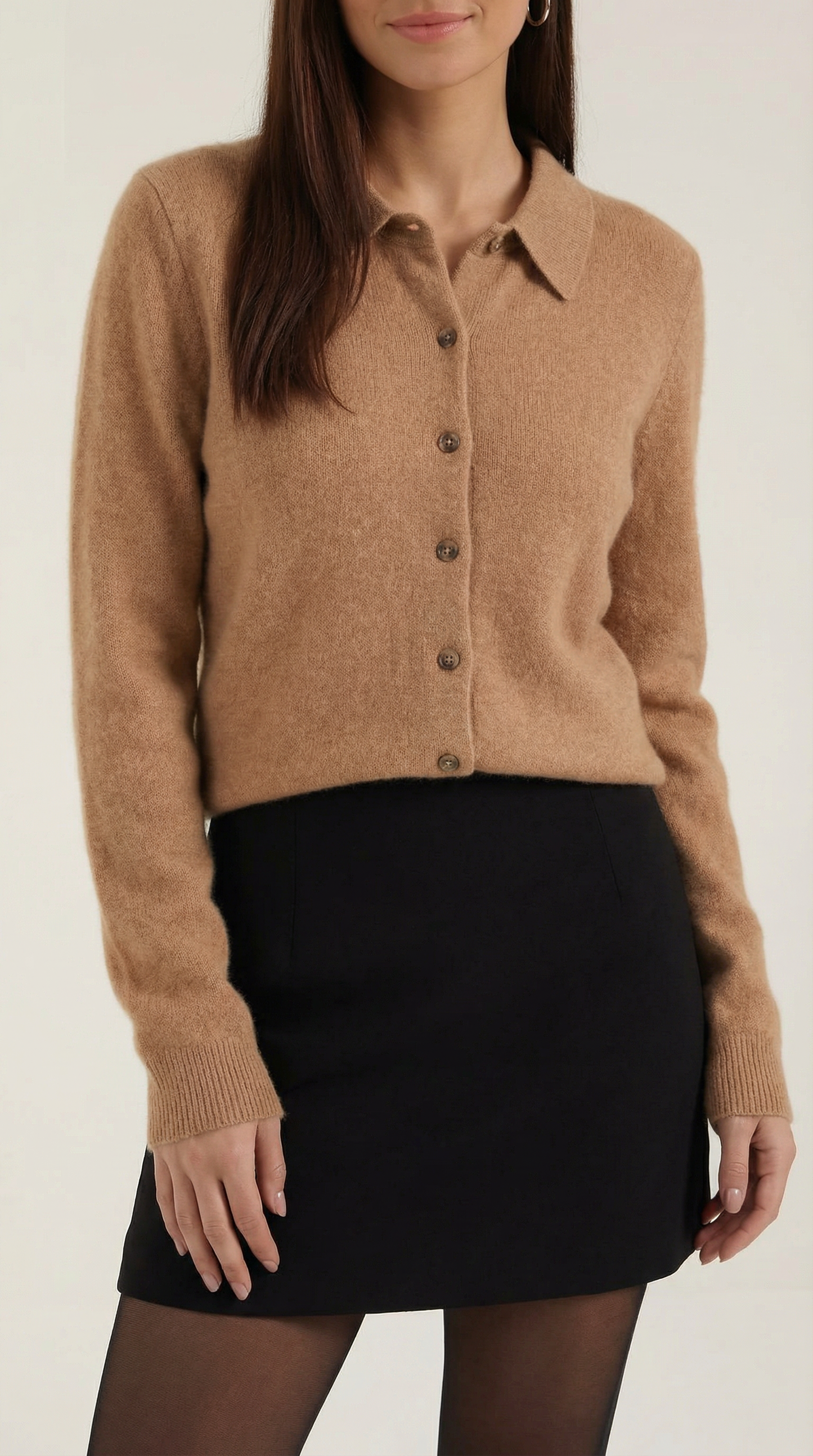Cardigan Donna con Colletto Bottonato
