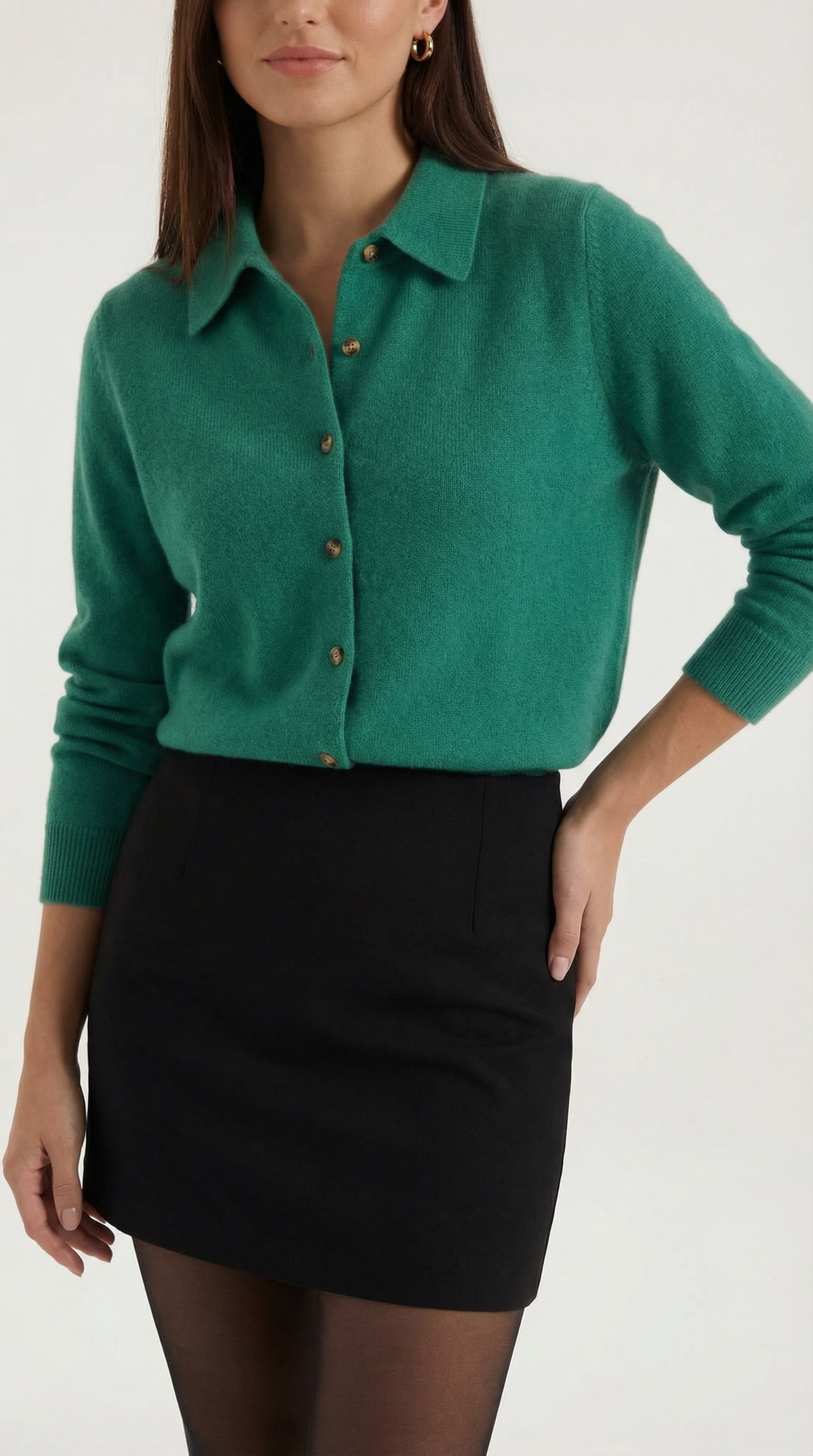 Cardigan Donna con Colletto Bottonato