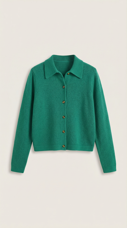Cardigan Donna con Colletto Bottonato