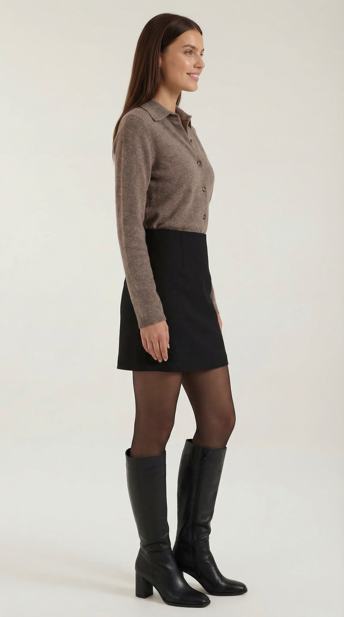 Cardigan Donna con Colletto Bottonato