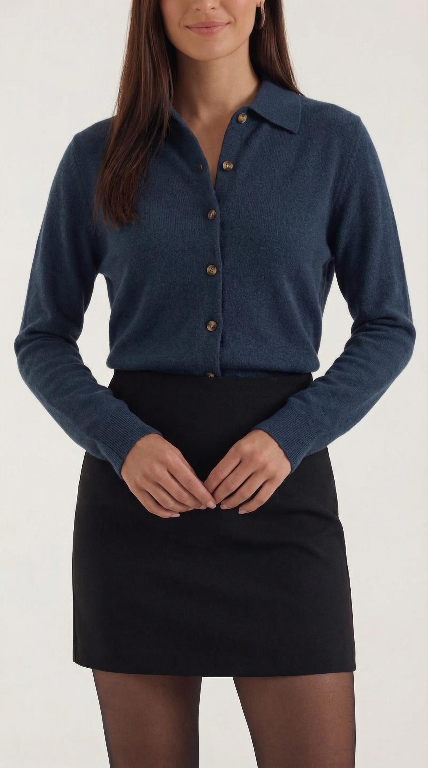 Cardigan Donna con Colletto Bottonato