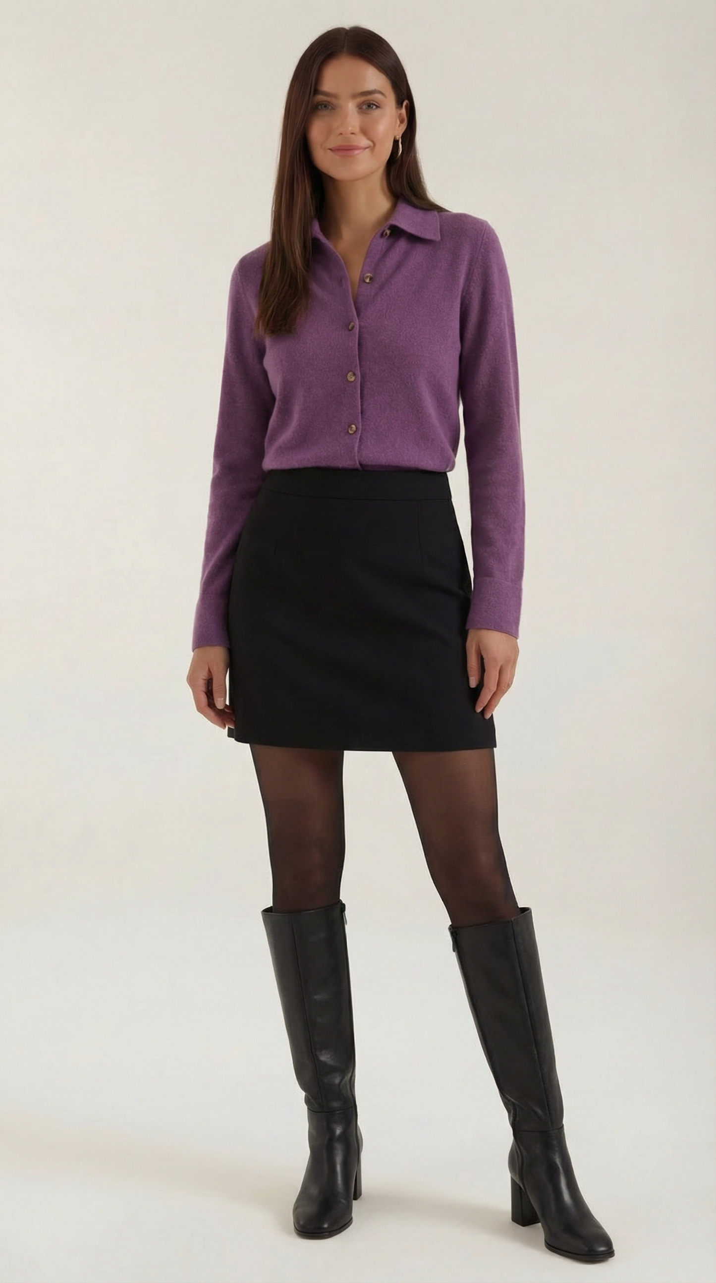 Cardigan Donna con Colletto Bottonato