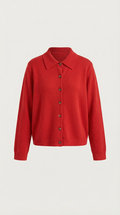 Cardigan Donna con Colletto Bottonato