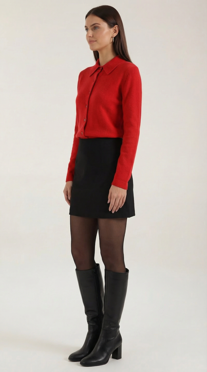 Cardigan Donna con Colletto Bottonato