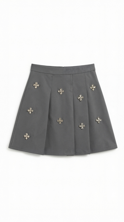 Gonna Donna in Maglia con Margherite