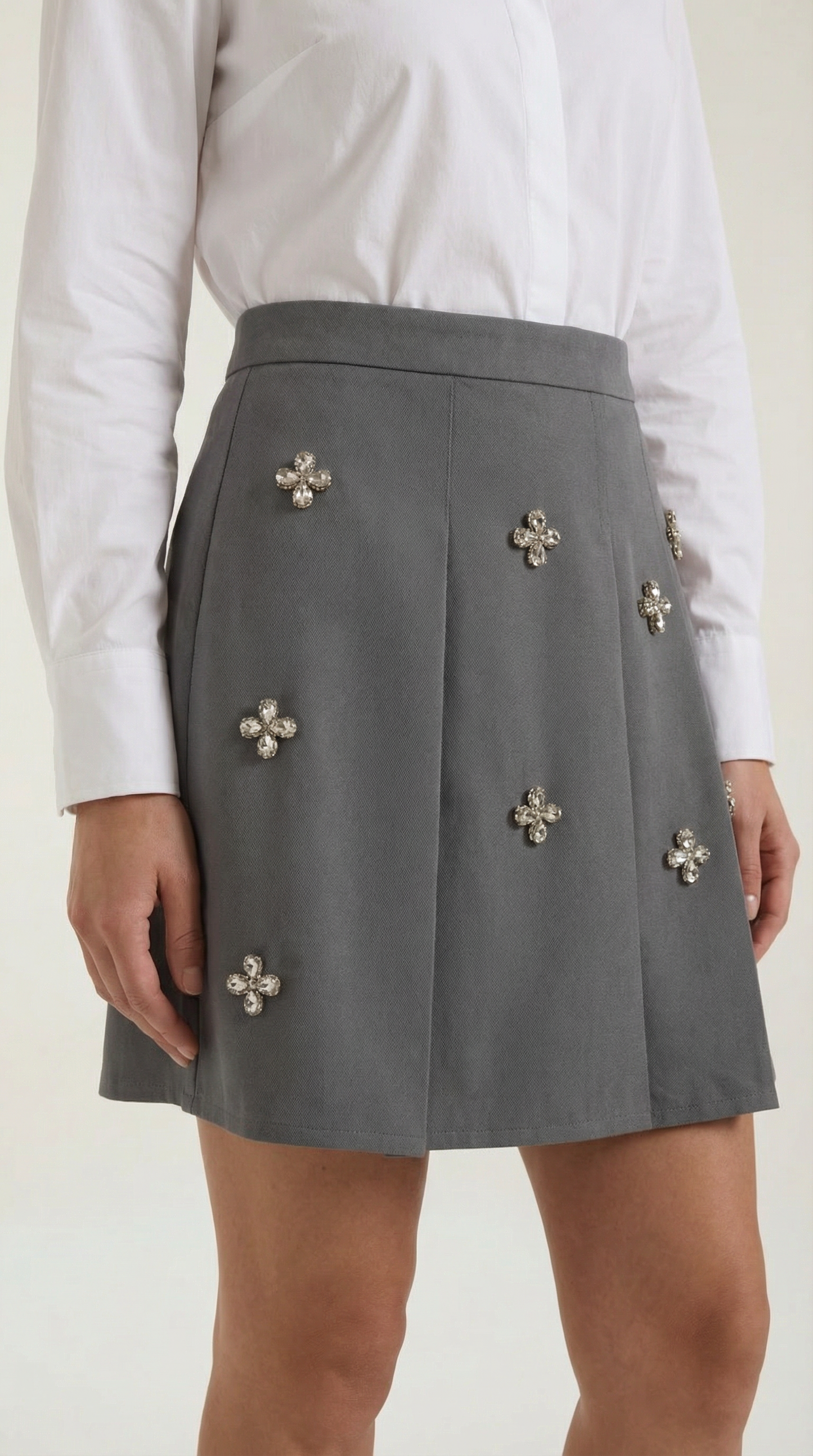 Gonna Donna in Maglia con Margherite