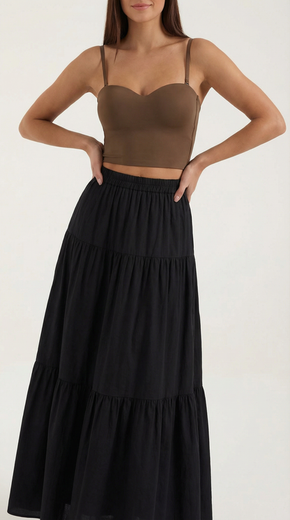 Canotta Crop Donna con Scollo a Cuore