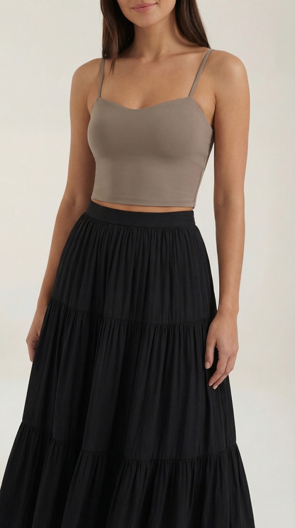 Canotta Crop Donna con Scollo a Cuore