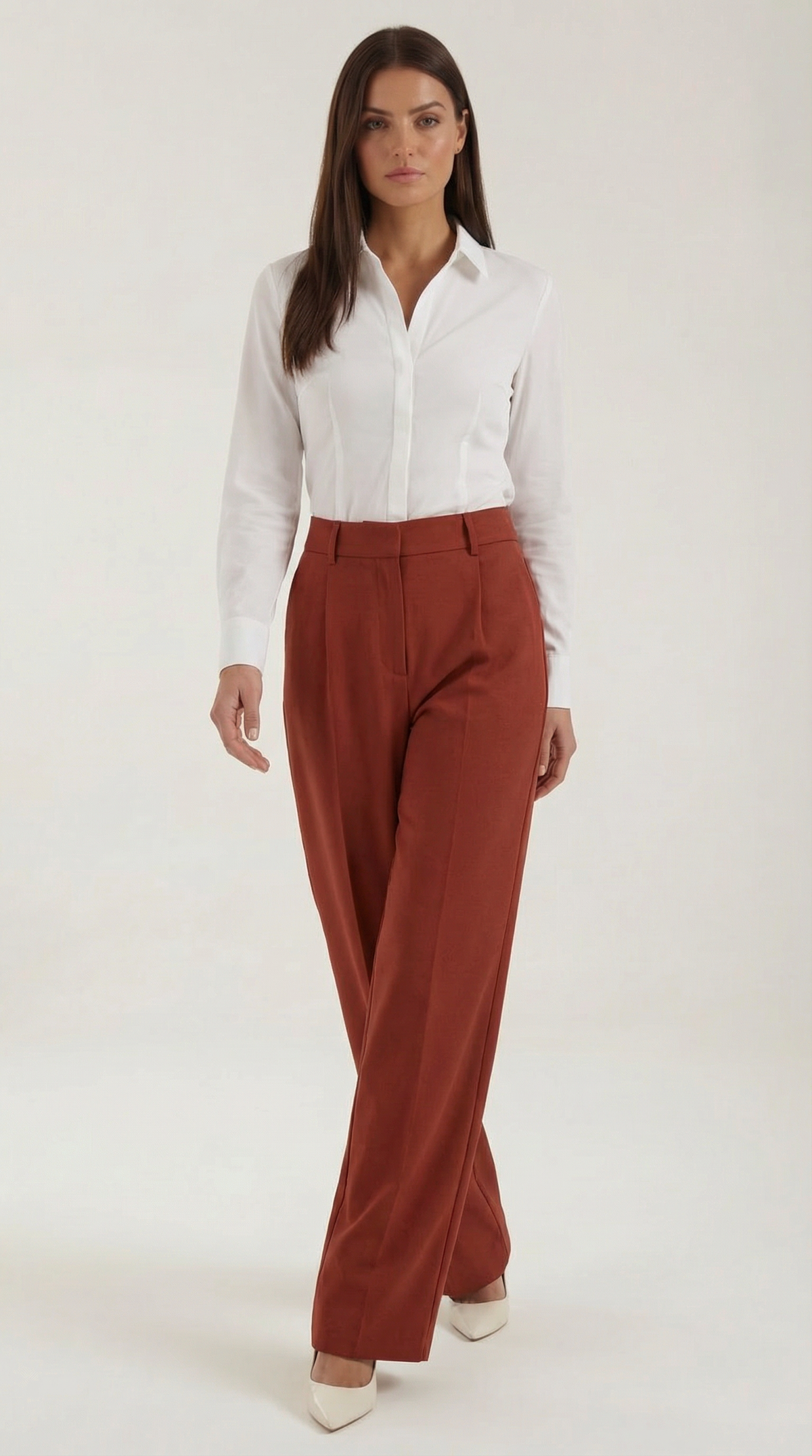 Pantaloni Donna a Gamba Larga Sartoriali con Pieghe