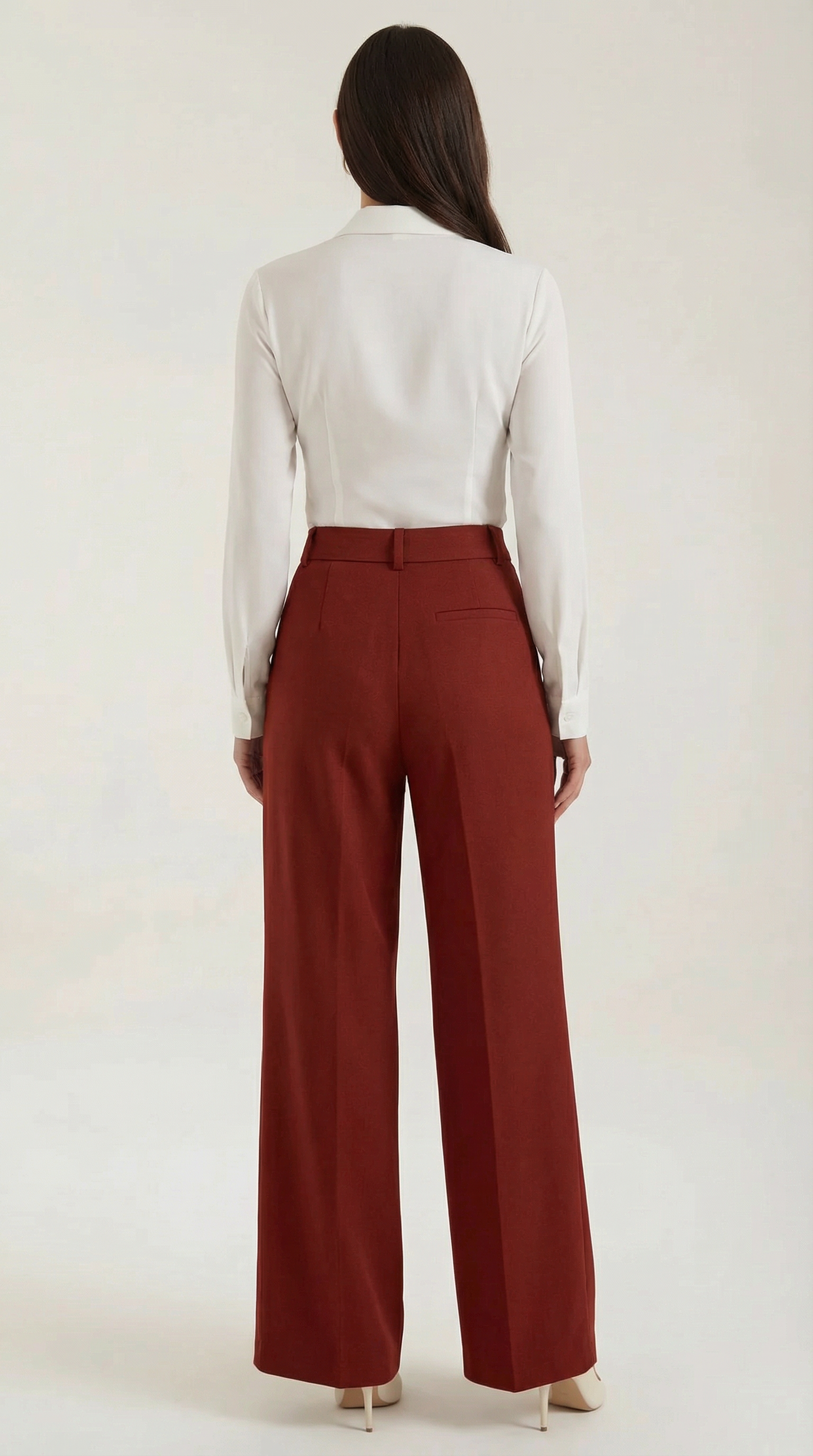Pantaloni Donna a Gamba Larga Sartoriali con Pieghe