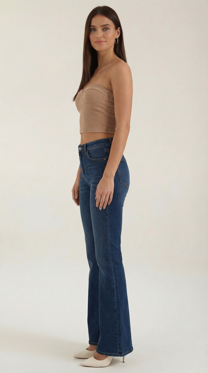 Canotta Bustier Donna a Coste