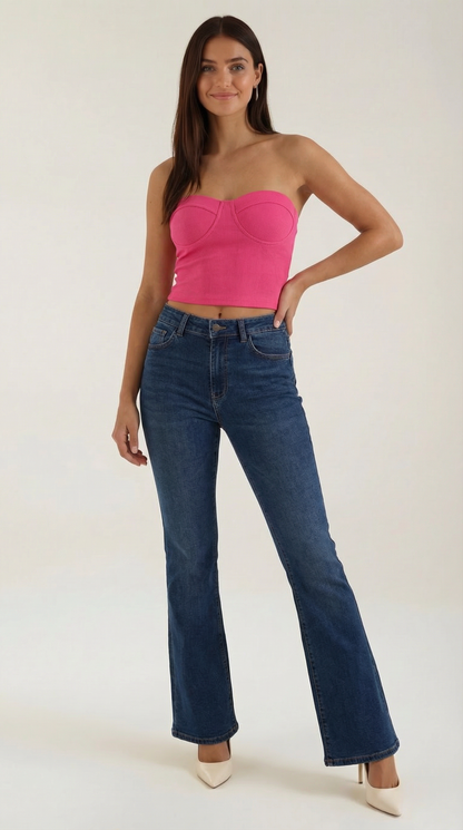 Canotta Bustier Donna a Coste