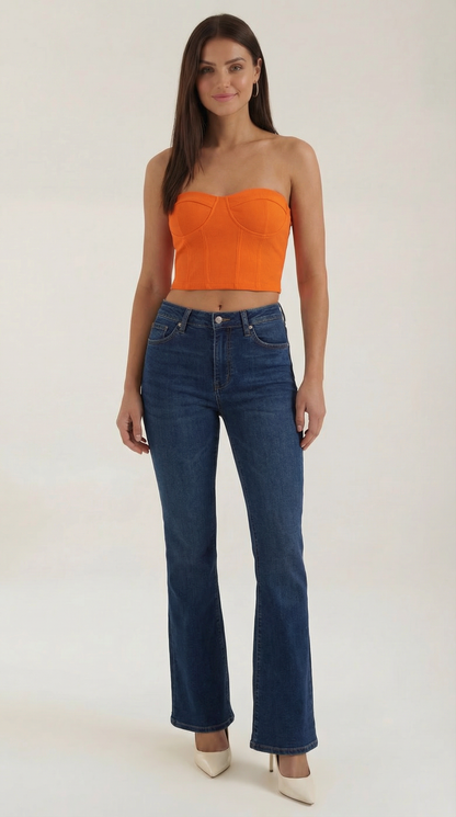 Canotta Bustier Donna a Coste