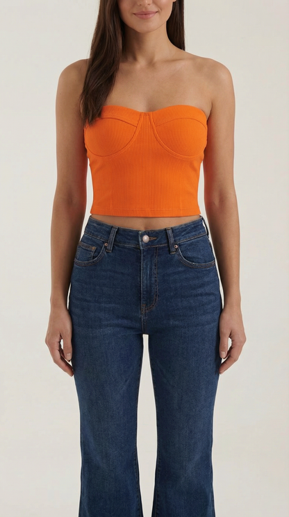 Canotta Bustier Donna a Coste