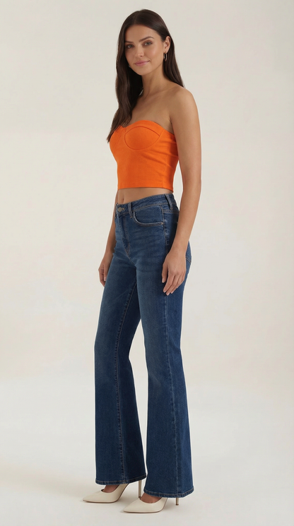 Canotta Bustier Donna a Coste