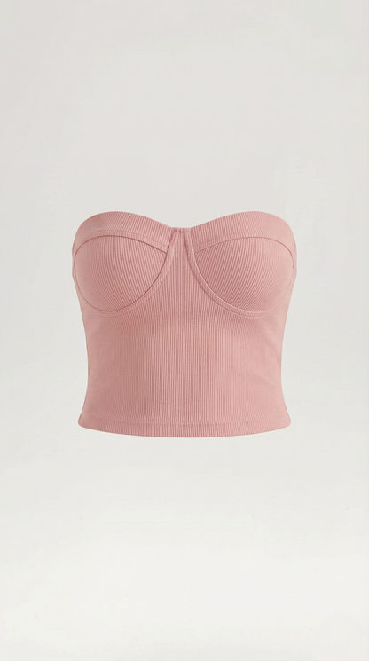Canotta Bustier Donna a Coste