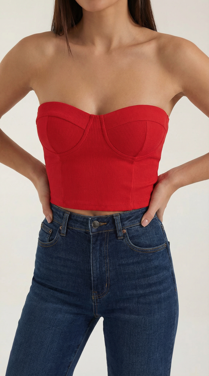 Canotta Bustier Donna a Coste