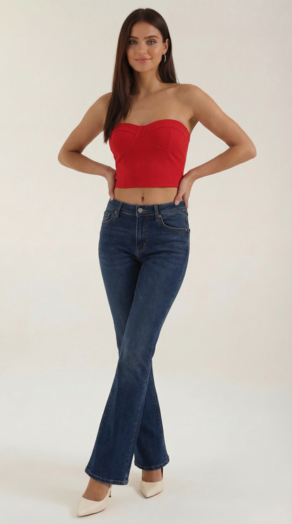 Canotta Bustier Donna a Coste
