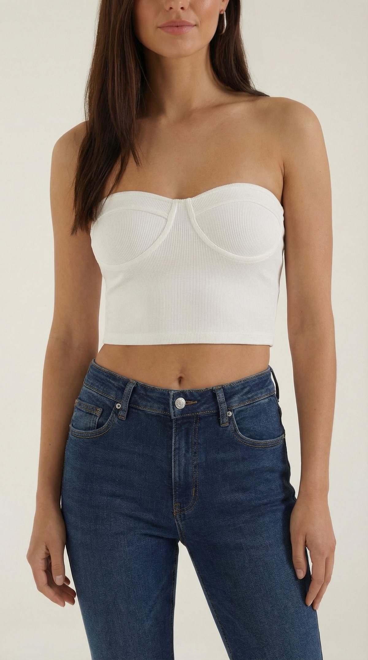 Canotta Bustier Donna a Coste