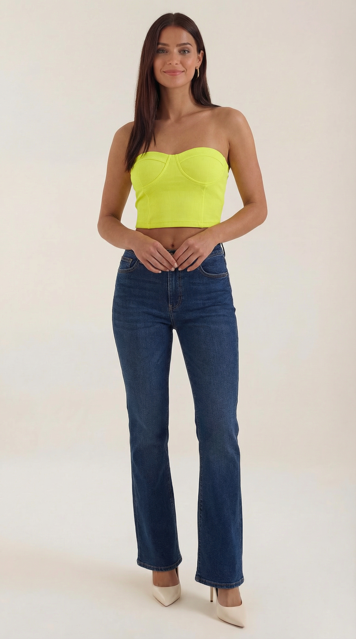 Canotta Bustier Donna a Coste