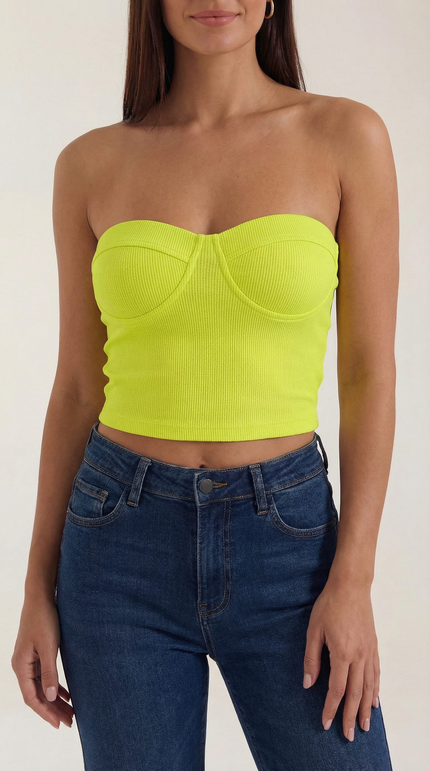 Canotta Bustier Donna a Coste