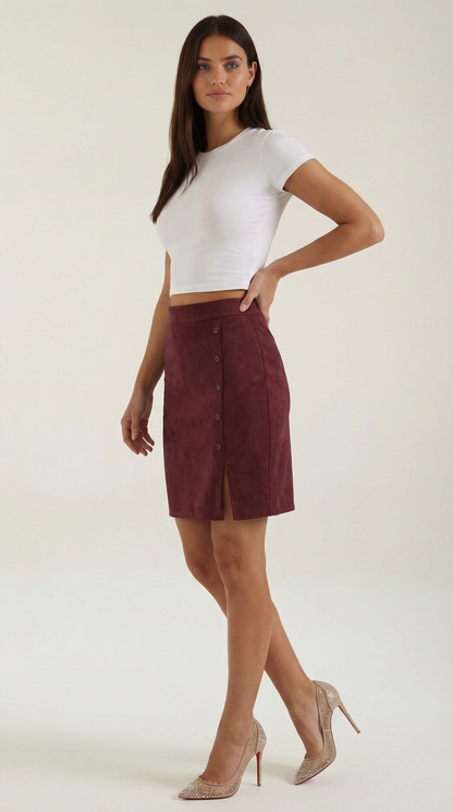 Minigonna Donna con Bottoni