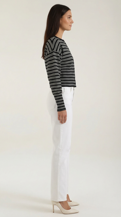 Cardigan Crop Donna a Righe