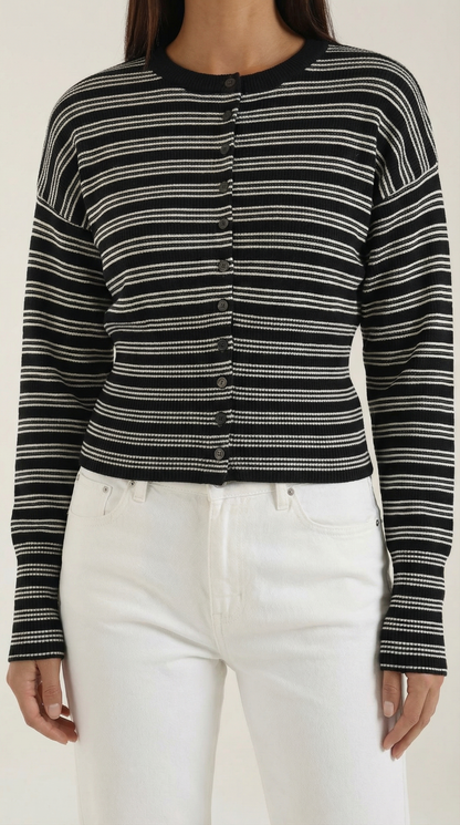 Cardigan Crop Donna a Righe