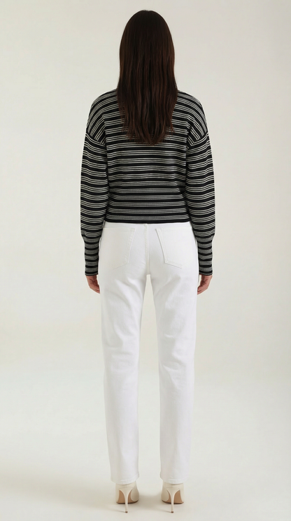 Cardigan Crop Donna a Righe