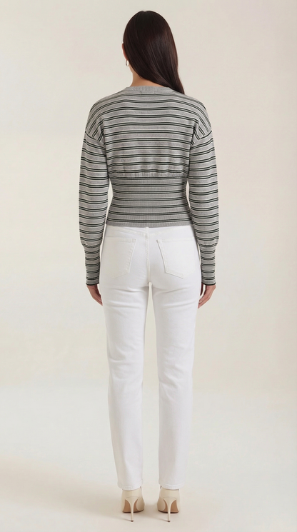 Cardigan Crop Donna a Righe