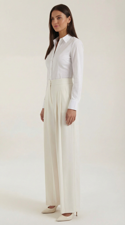 Pantaloni Donna Plissettati in Crepe