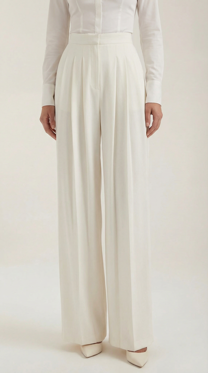 Pantaloni Donna Plissettati in Crepe