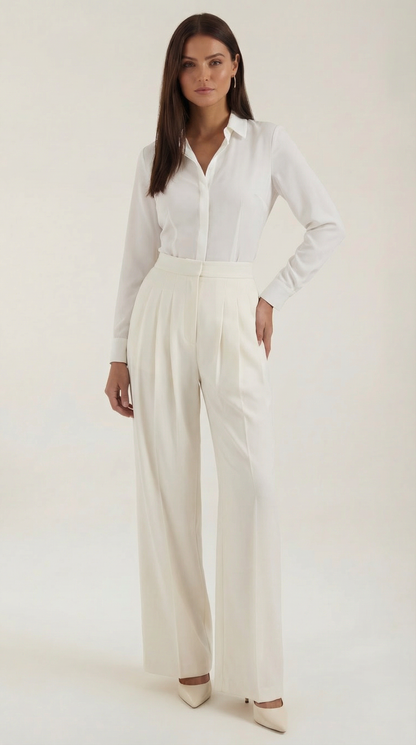 Pantaloni Donna Plissettati in Crepe