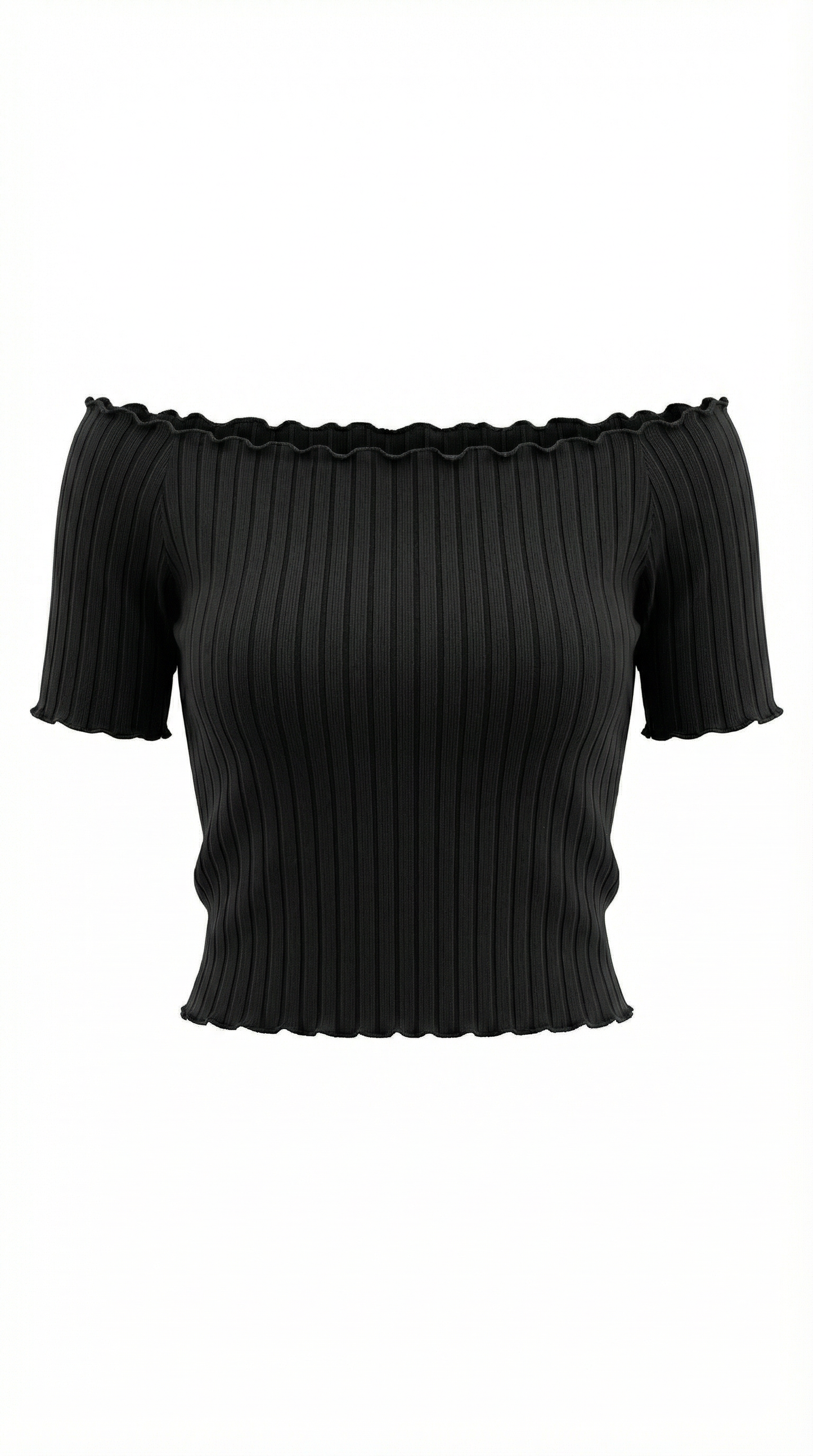 Top Crop Donna a Righe con Scollo Quadrato