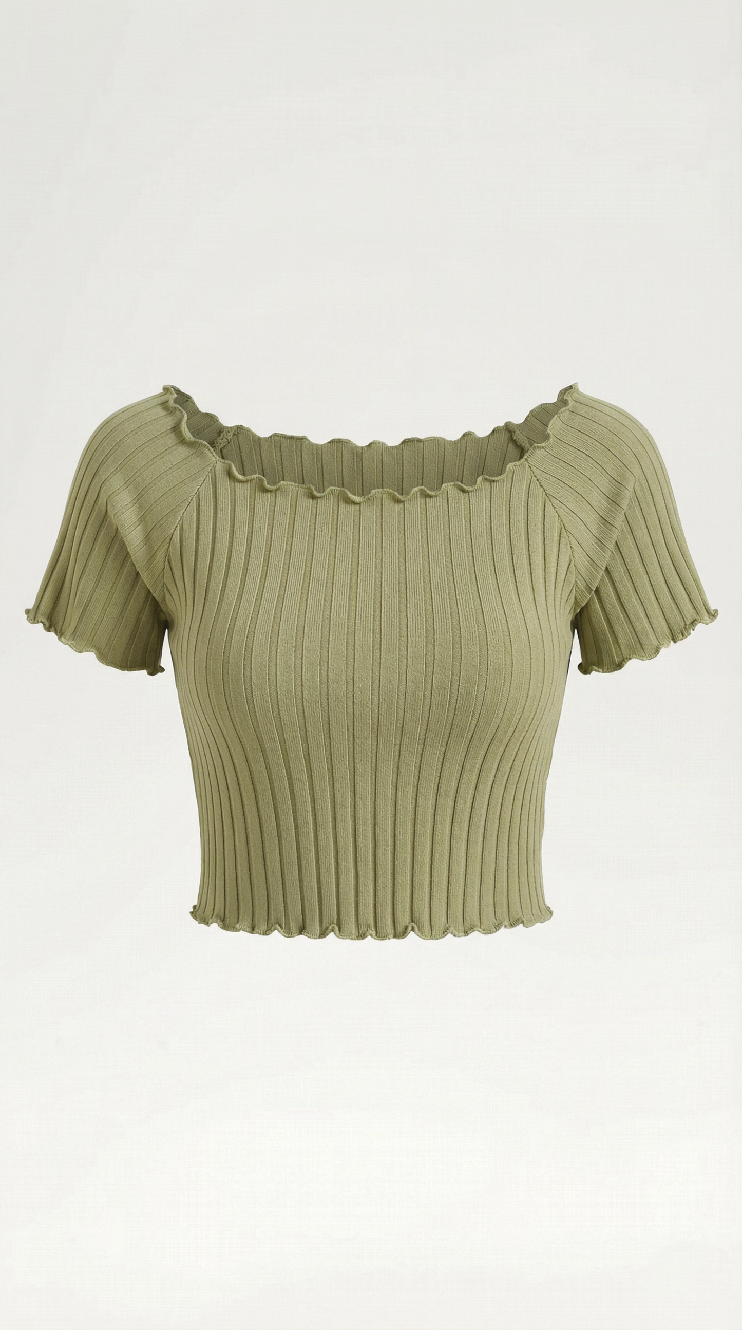 Top Crop Donna a Righe con Scollo Quadrato