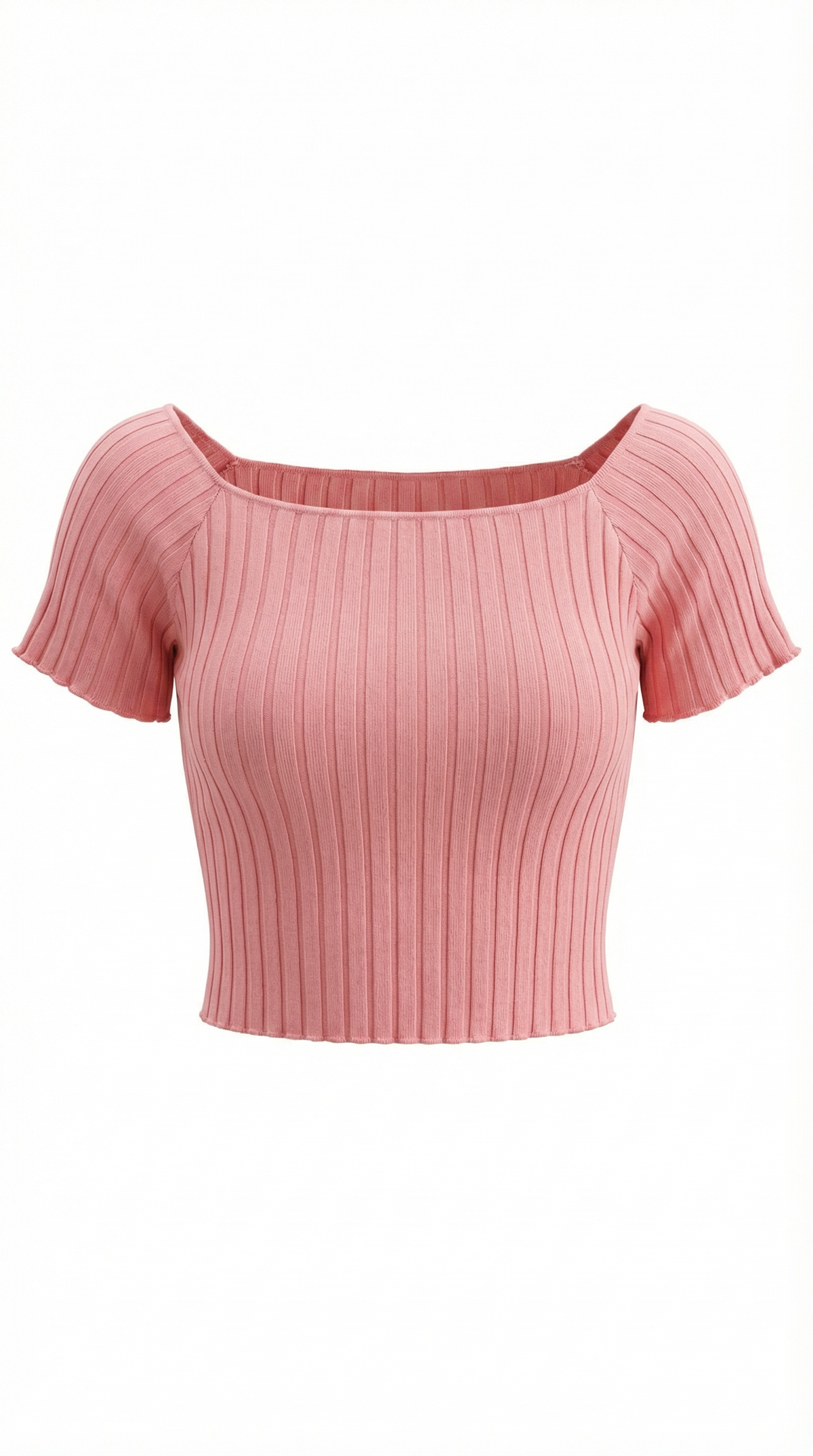 Top Crop Donna a Righe con Scollo Quadrato