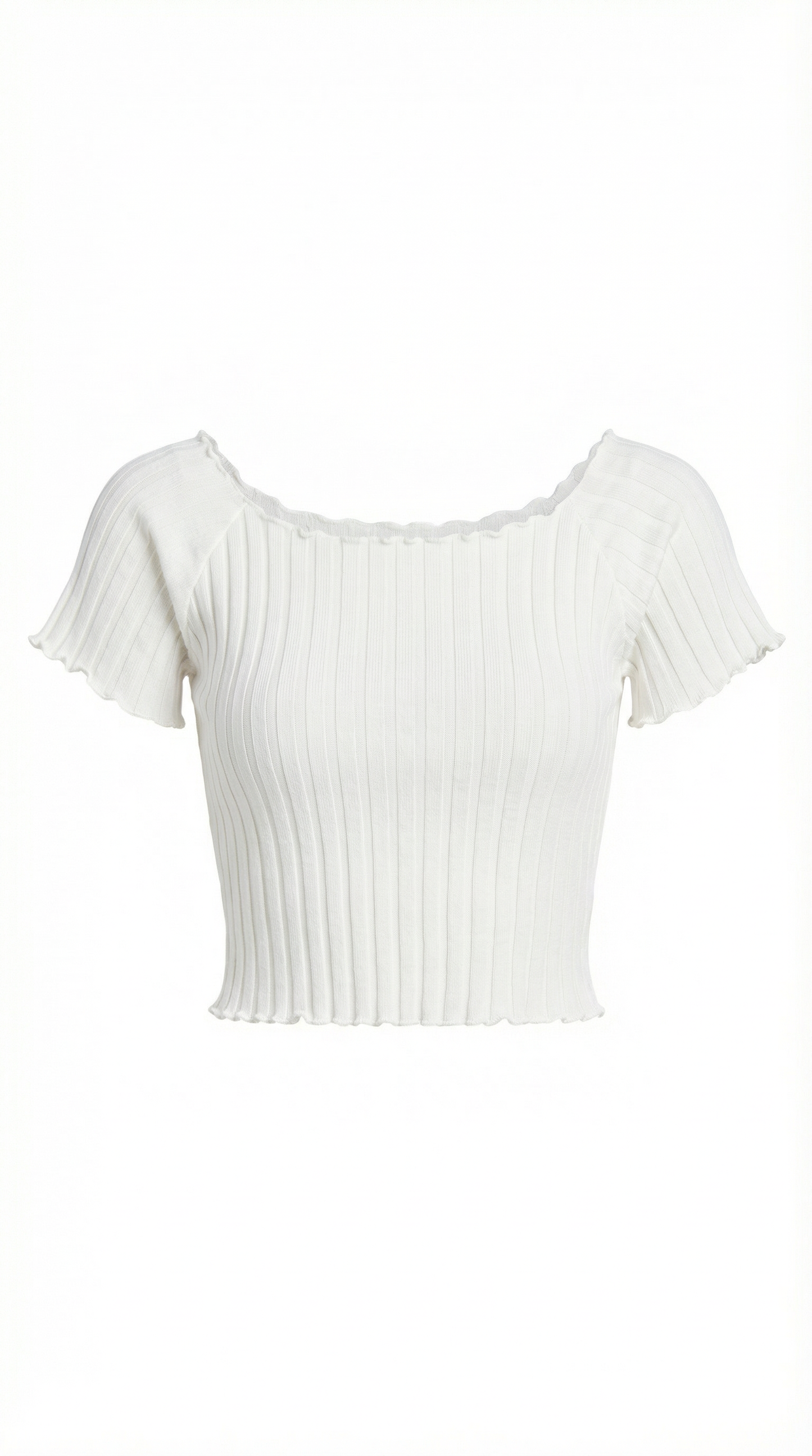 Top Crop Donna a Righe con Scollo Quadrato