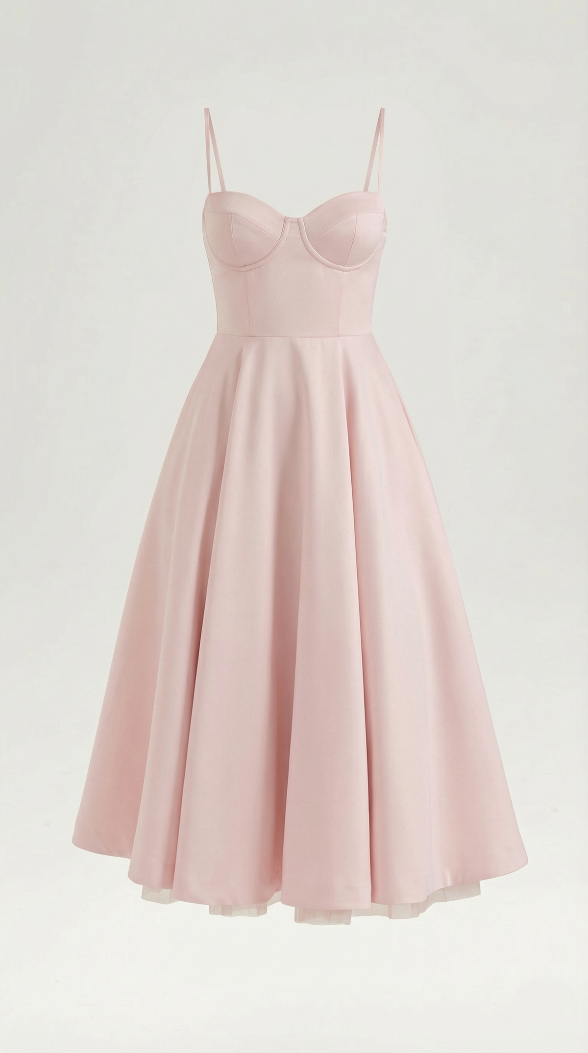 Abito Midi Donna in Tulle con Scollo a Cuore