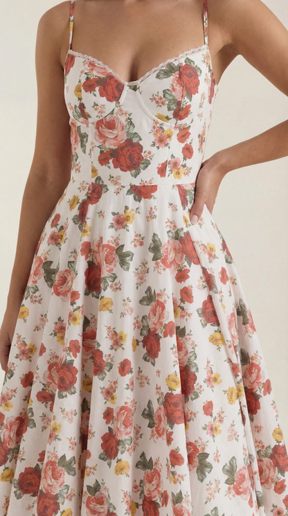 Abito Midi Donna in Tulle con Scollo a Cuore