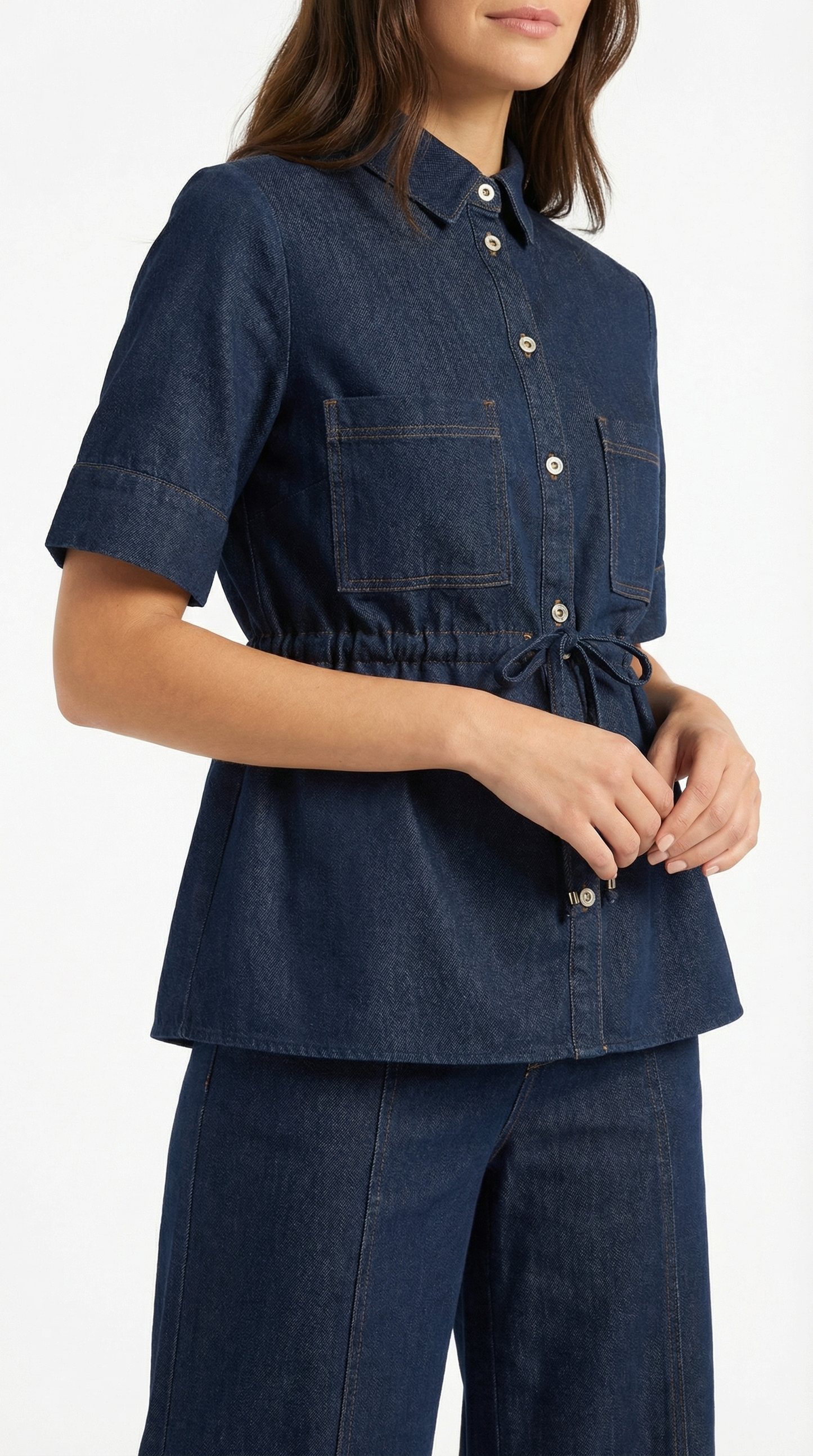 Pantaloni Donna in Denim a Vita Regolabile