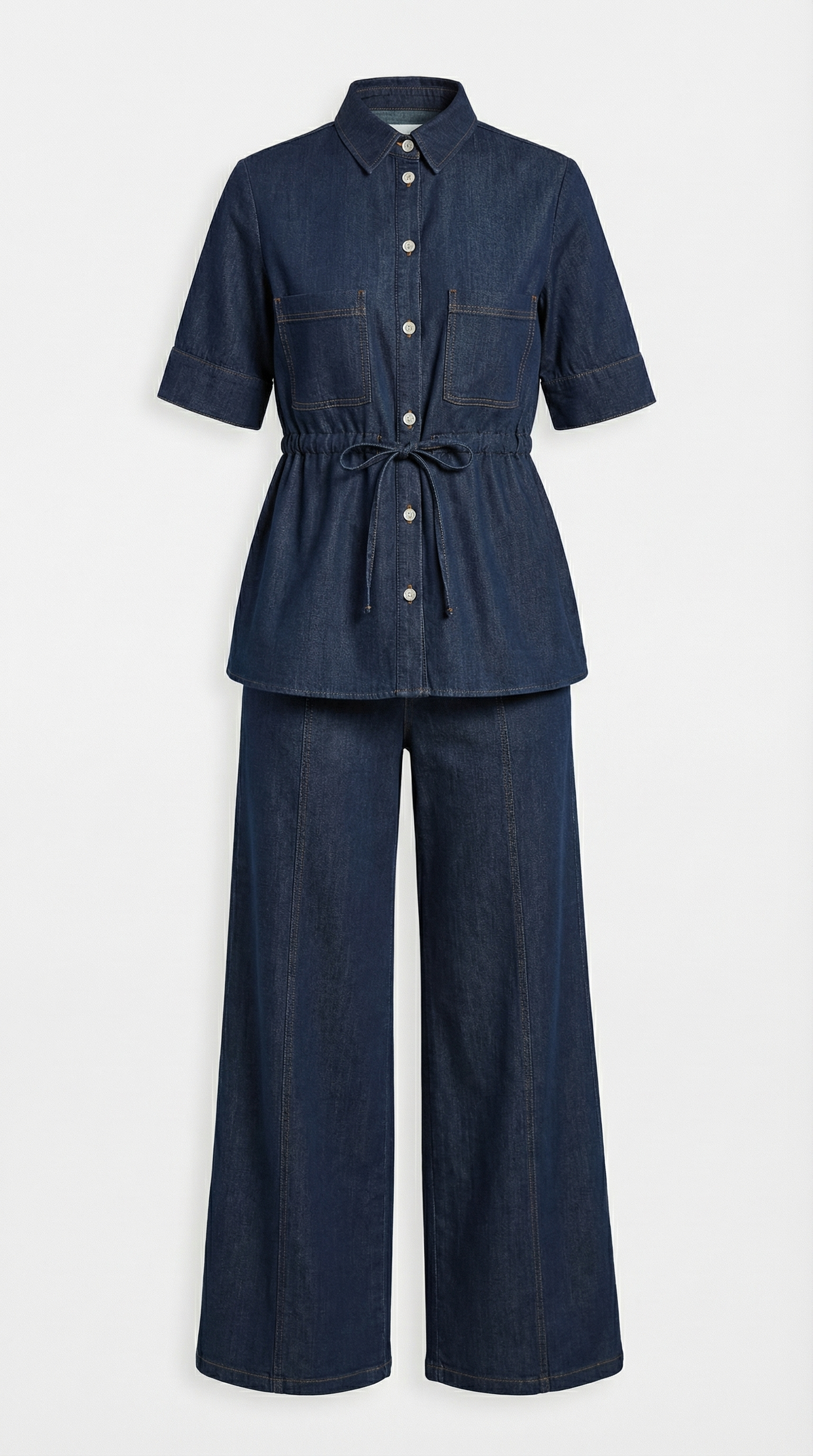 Top Donna in Denim con Colletto