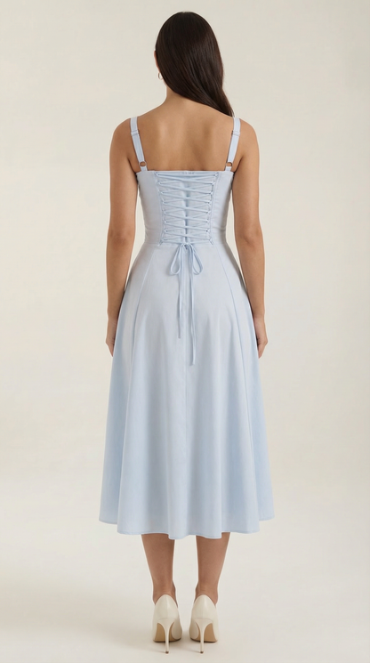 Abito Midi Donna con Allacciatura