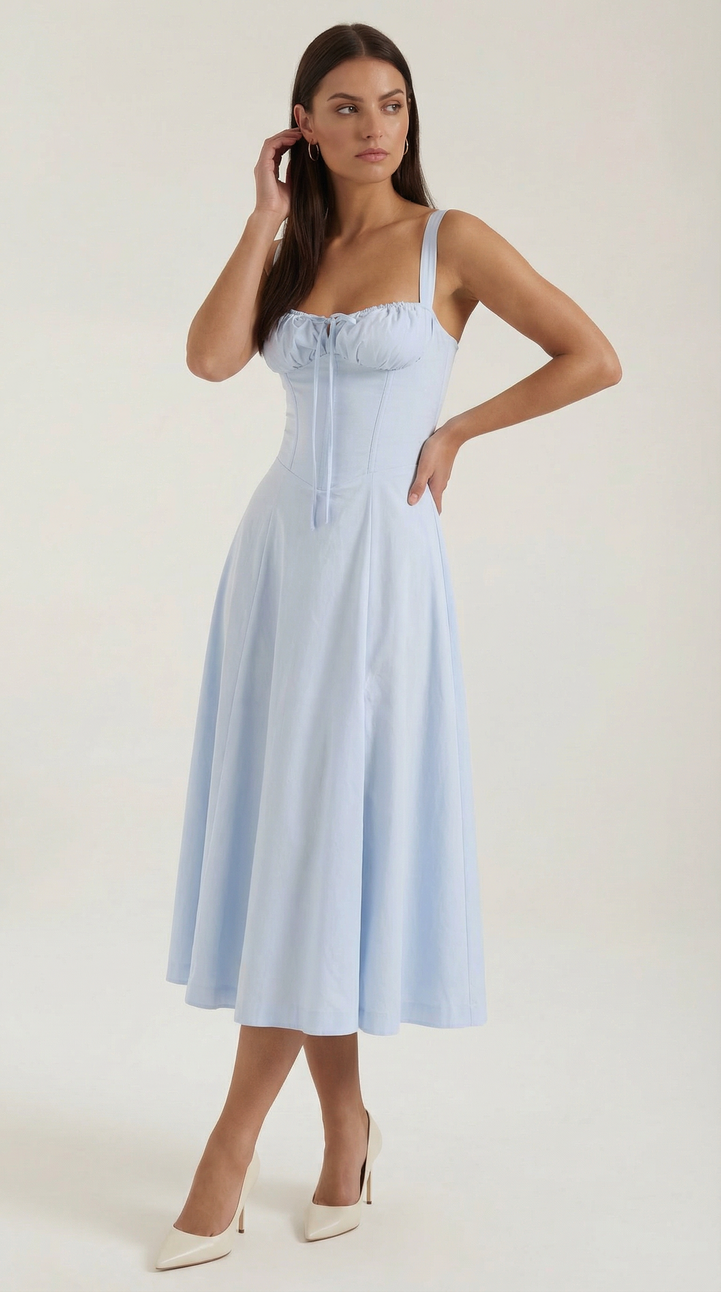 Abito Midi Donna con Allacciatura