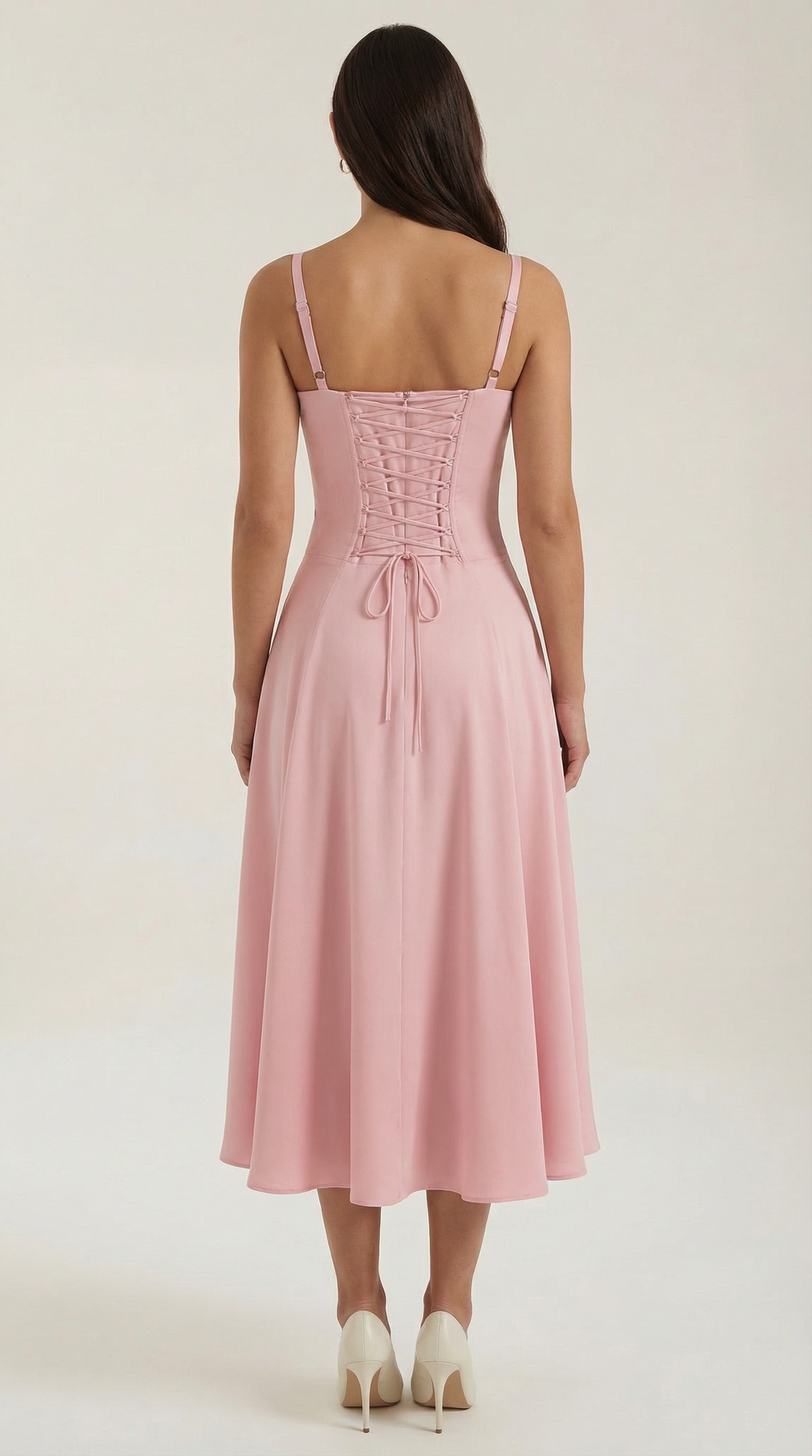 Abito Midi Donna con Allacciatura
