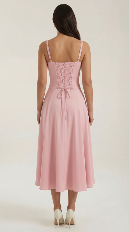 Abito Midi Donna con Allacciatura