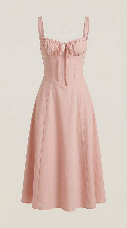 Abito Midi Donna con Allacciatura