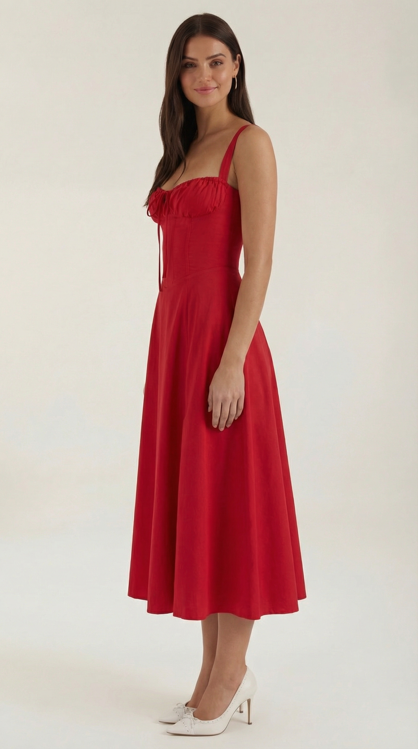 Abito Midi Donna con Allacciatura