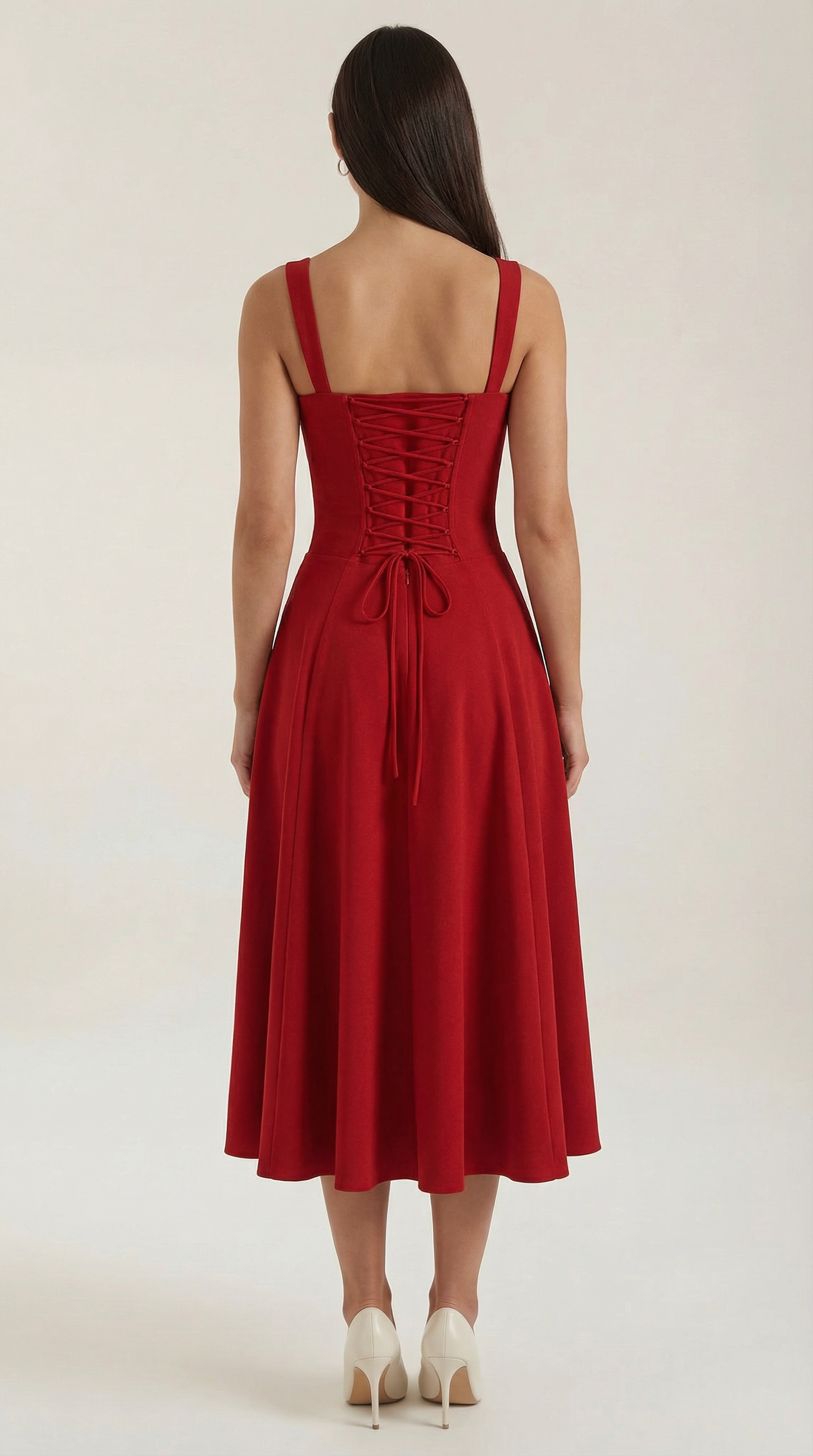 Abito Midi Donna con Allacciatura