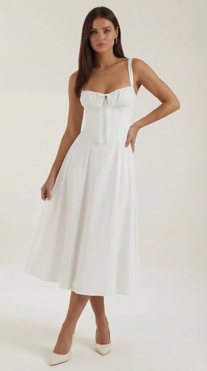Abito Midi Donna con Allacciatura