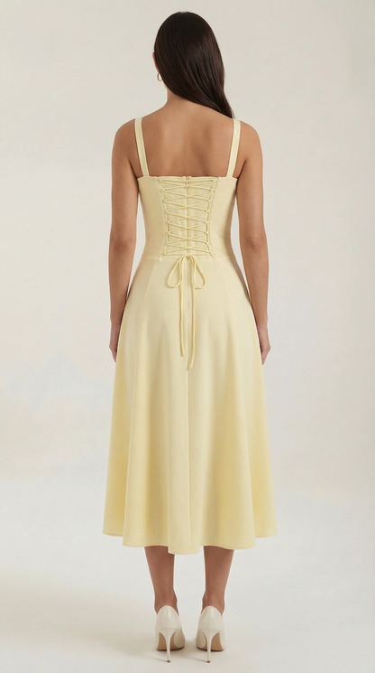 Abito Midi Donna con Allacciatura